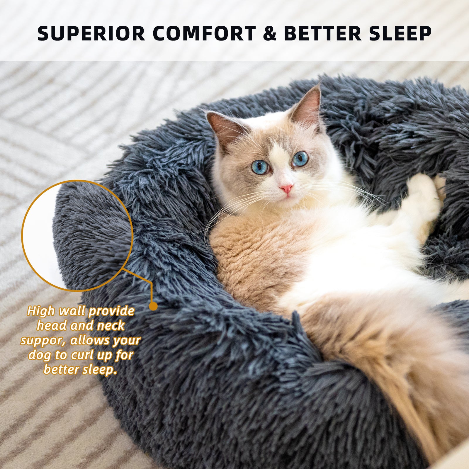 Cozy Round Plush Pet Bed — Perfect for Small Dogs & Cats