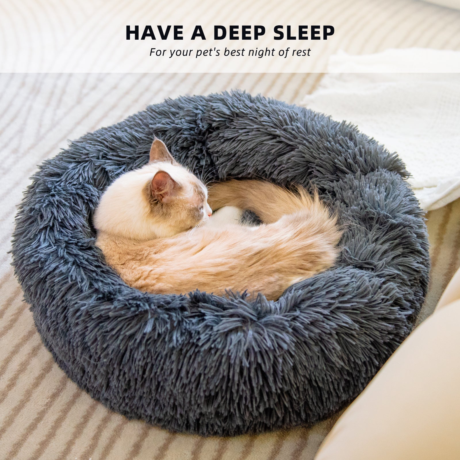 Cozy Round Plush Pet Bed — Perfect for Small Dogs & Cats