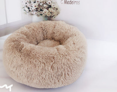 Cozy Round Plush Pet Bed — Perfect for Small Dogs & Cats